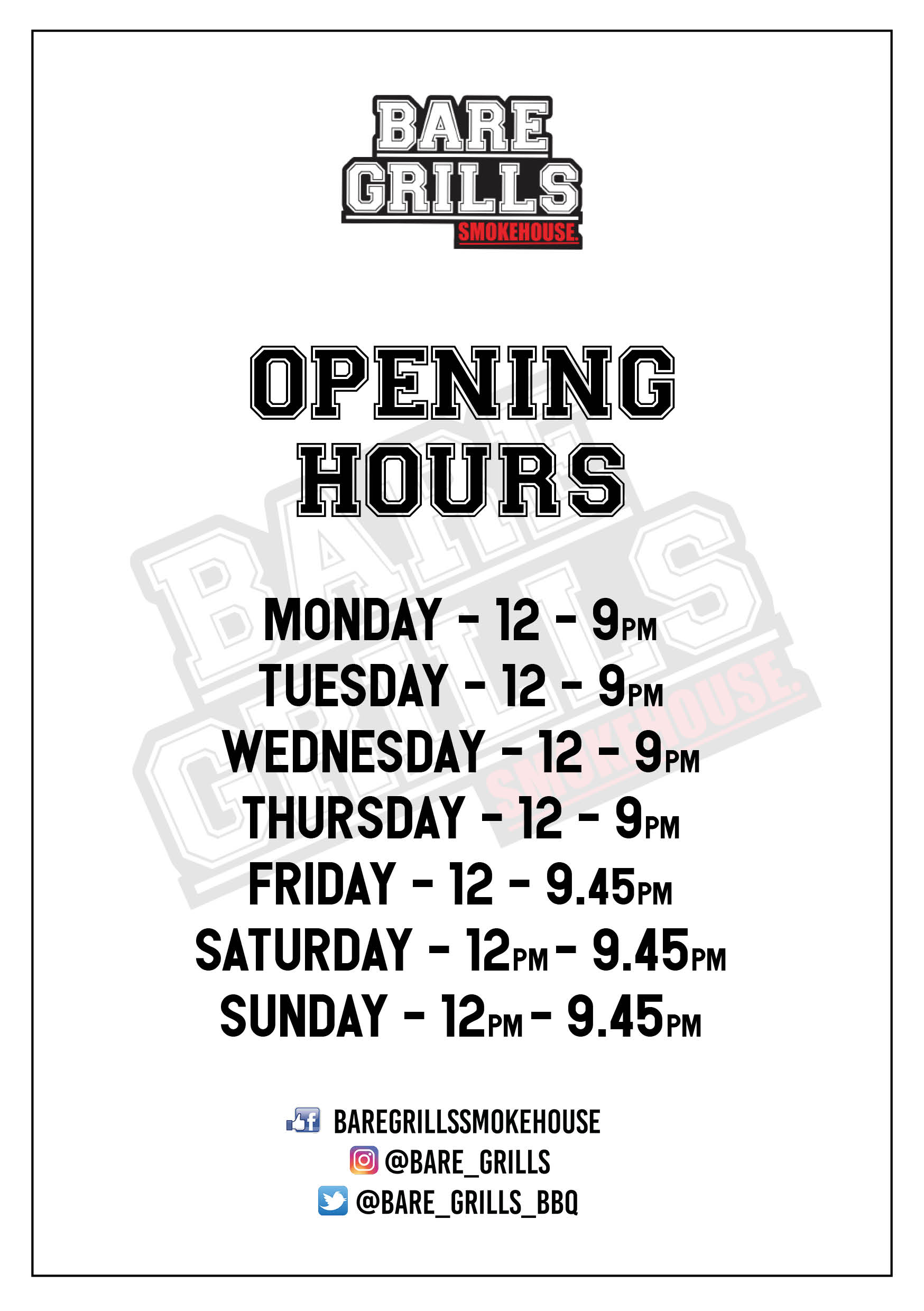Opening Hours2023
